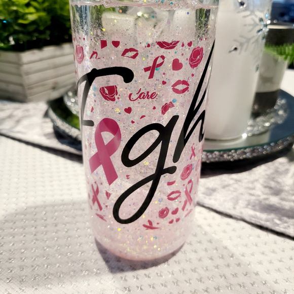 Snowglobe 16oz Breast Cancer Awareness Mug - Picture 1 of 8